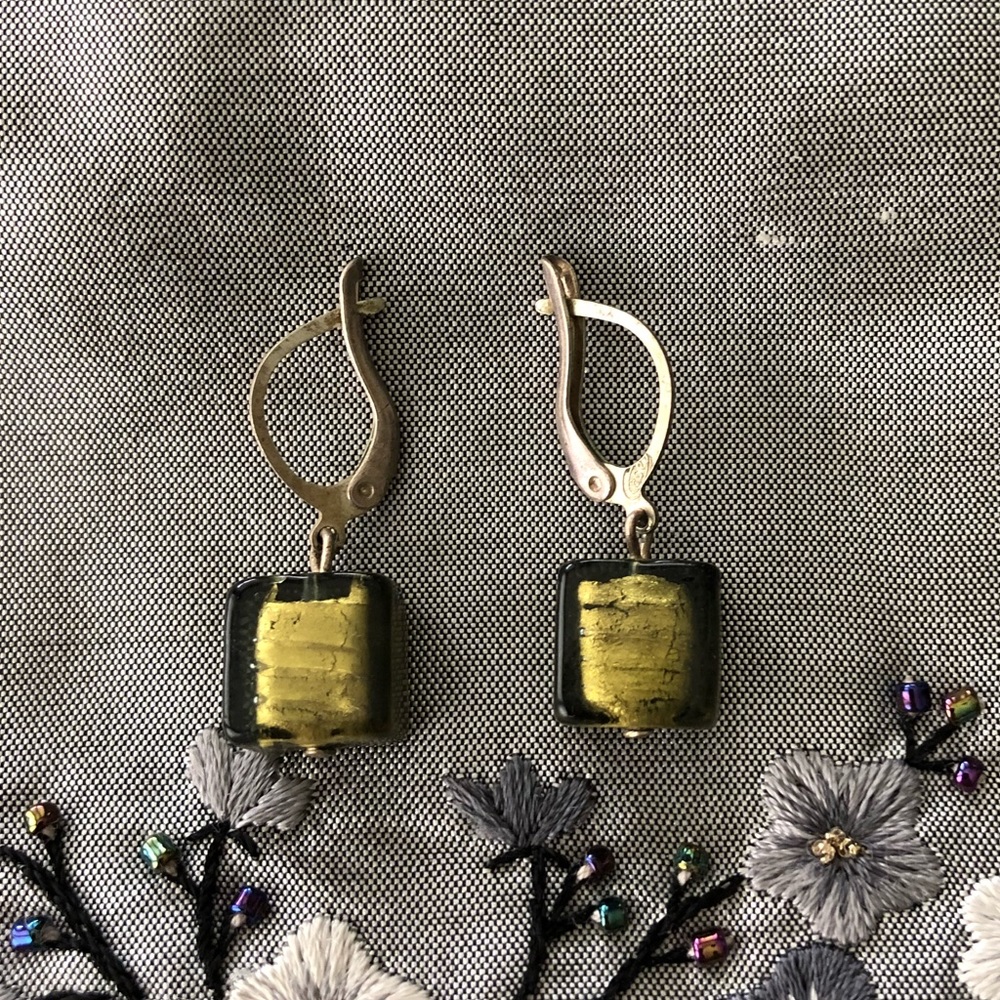 Venetian Glass & silver earrings